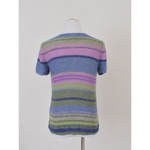 Vintage 90s Striped Knit Blouse by Sigrid Olsen Sport size S - Picture 3 of 10